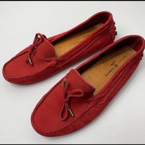 Mercanti Fiorentini 9 red loafers driving shoes